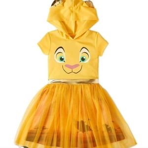 Disney Girls Size 14 16 XL Nala Lion King Hooded Tutu Dress Costume Cosplay EUC